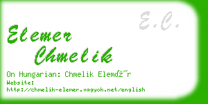 elemer chmelik business card